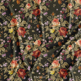 Mehndi Green Vintage Floral Digital Printed Fabric Manufacturer In India